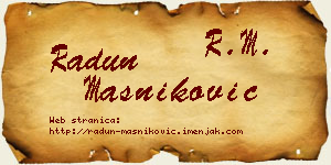 Radun Masniković vizit kartica